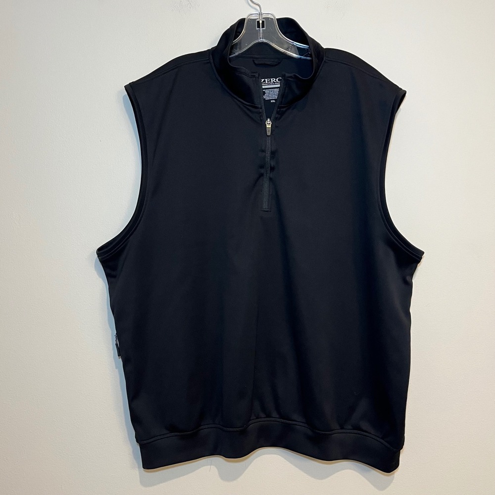 Zero Restriction Vest Pullover 1/4 Zip Golf Jacket Black Mens XXL 2XL